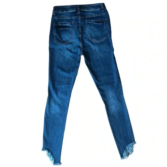 Highway Jeans Blue Denim Skinny Leg Frayed Leg Seam Style VD91040HJDZ-LA  Size 5 - Picture 2 of 5